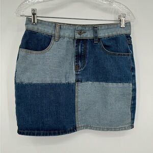 MOMOKROM‎ Denim Mini Skirt Women’s size 6 100% Cotton